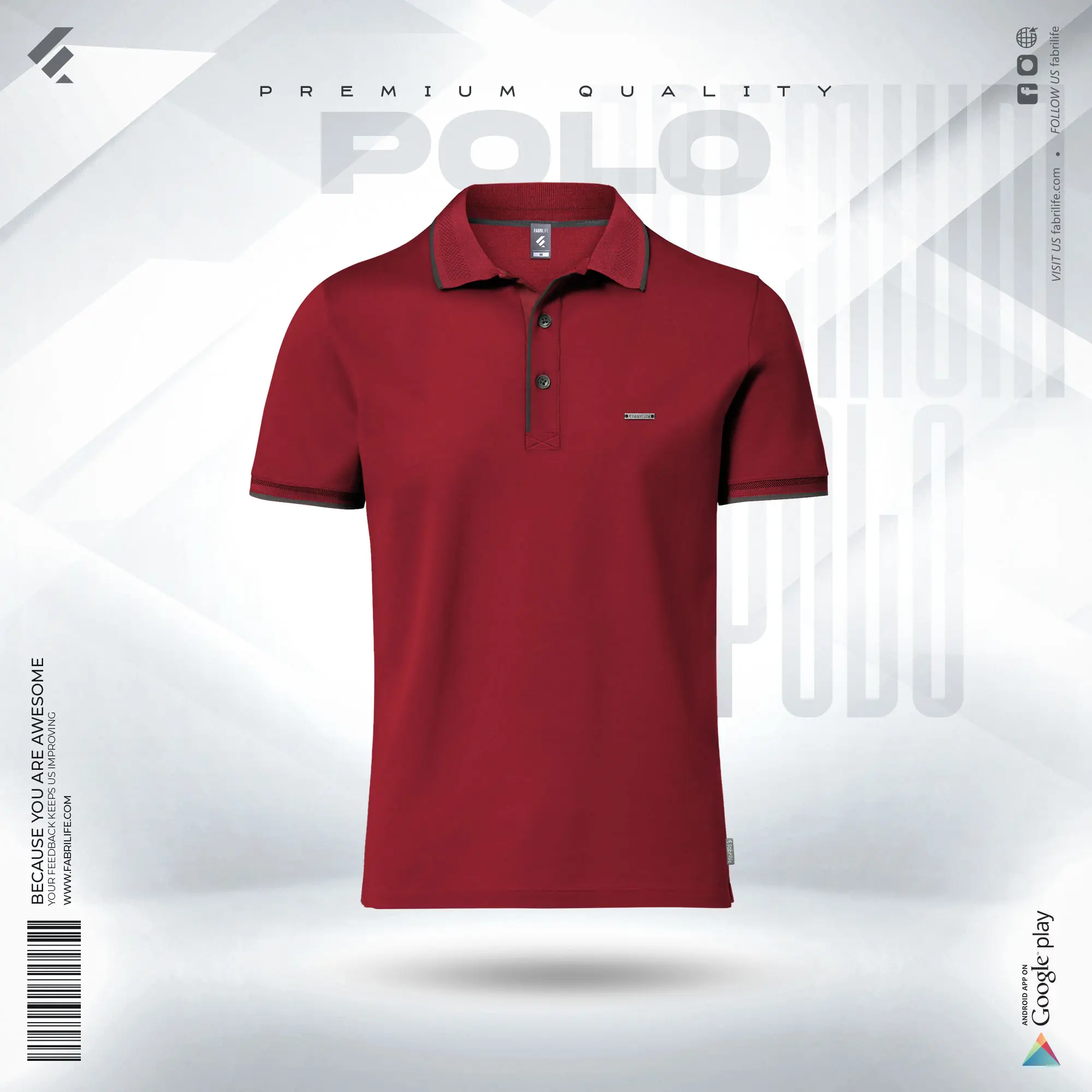 Premium Double PK Cotton Polo - Red